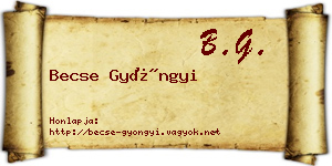 Becse Gyöngyi névjegykártya