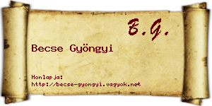 Becse Gyöngyi névjegykártya
